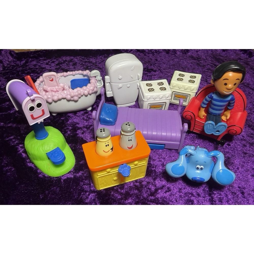 Blues Clues Furniture Lot Figures Blue Replacement Pieces Cake Toppers Toys